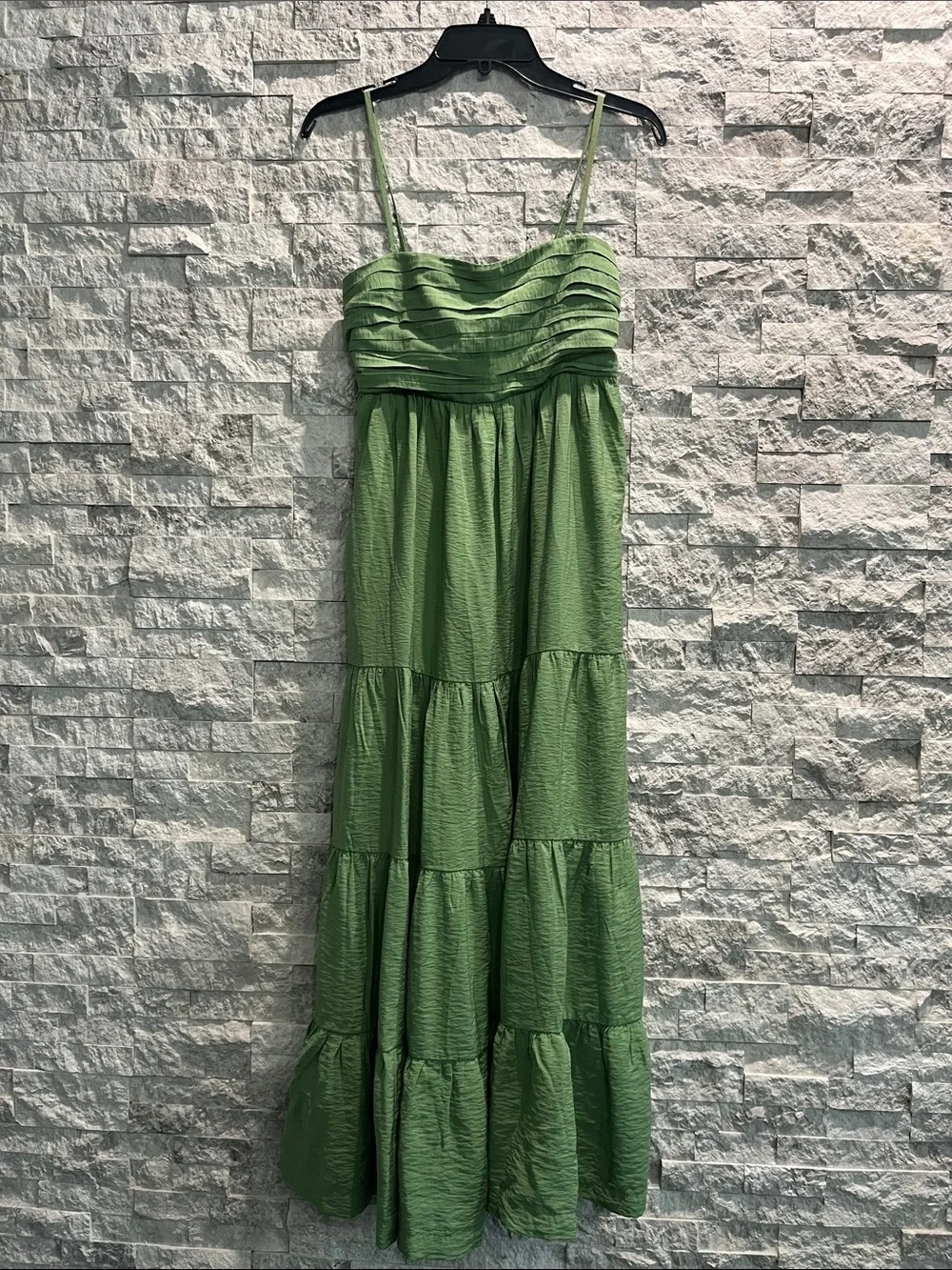 Abercrombie & Fitch Green Tiered Maxi Sundress Sz-SP